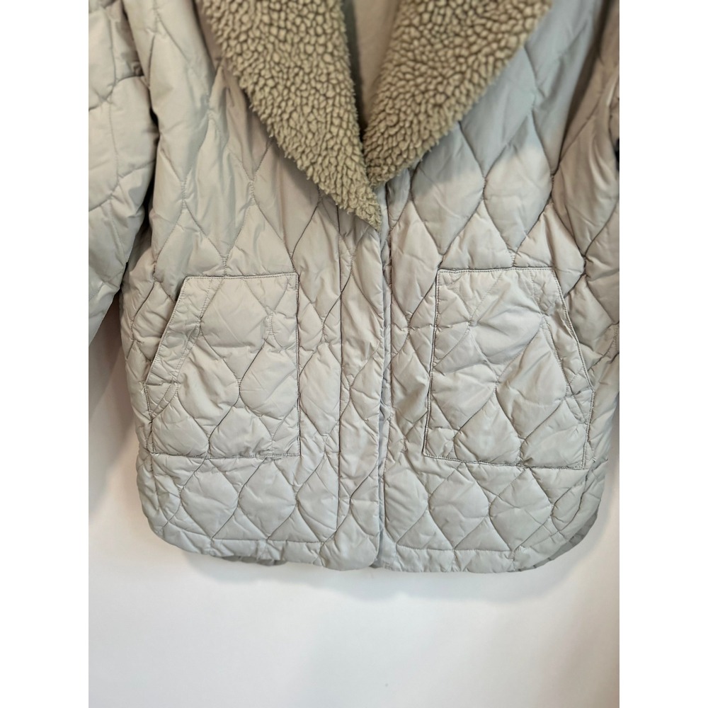 Spiritual Gangster Ivy Quilted Sherpa Jacket Sage green XS/S Elevated Athleisure - Picture 3 of 10